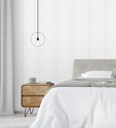Papel pintado de rayas texturizado con pequeños destellos Enzo Stripes 681660