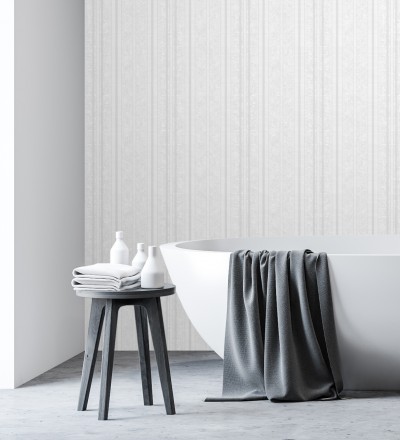 Papel pintado de rayas texturizado con pequeños destellos Enzo Stripes 681660