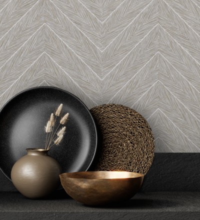 Papel pintado de espigas en relieve con efecto nacarado Dethon Spike 681643