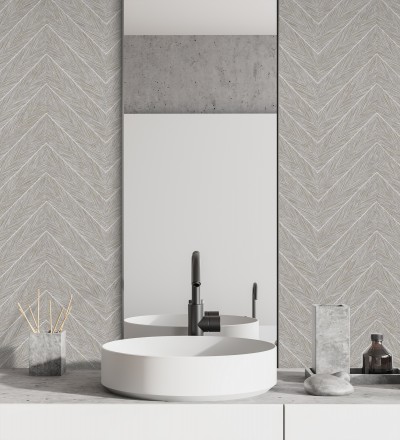 Papel pintado de espigas en relieve con efecto nacarado Dethon Spike 681643