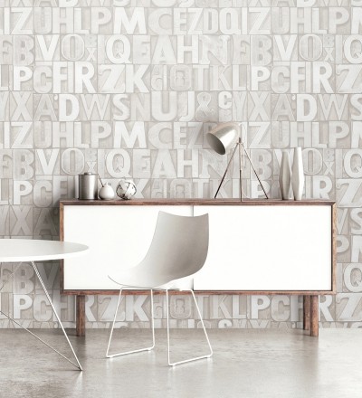 Papel pintado letras industriales con textura Factory Letters 676320