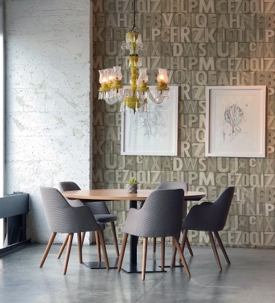 Papel pintado letras industriales con textura Factory Letters 676321