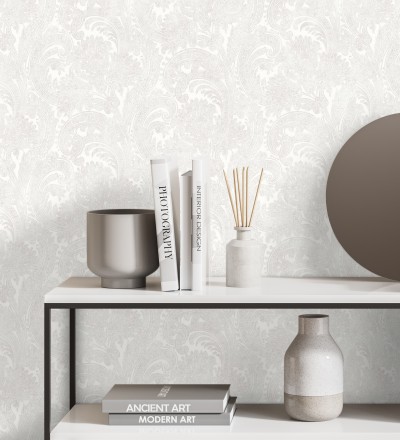 Papel pintado cachemir floral estilo hindú con efecto textura textil Tamil Etnik 676347