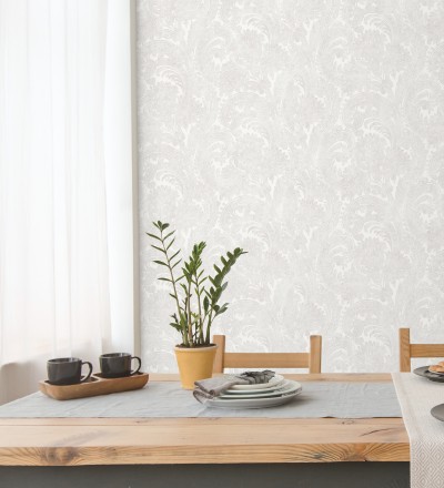 Papel pintado cachemir floral estilo hindú con efecto textura textil Tamil Etnik 676347