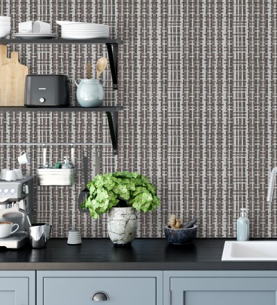 Papel pintado efecto tejido de cañas Kisala 680985