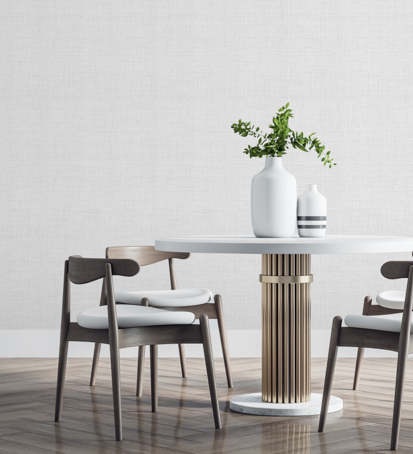 Papel pintado efecto lino fondo gris claro textura en relieve blando  Neville Texture 681276