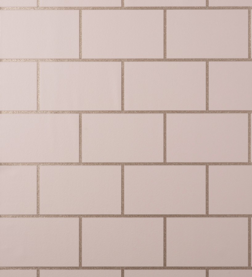 Papel pintado dibujo de azulejos con líneas metalizadas estilo Art Decó  Last Station 681309