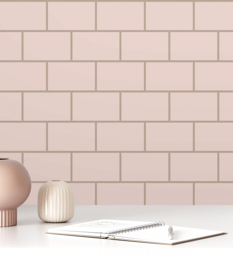 Papel pintado dibujo de azulejos con líneas metalizadas estilo Art Decó  Last Station 681309