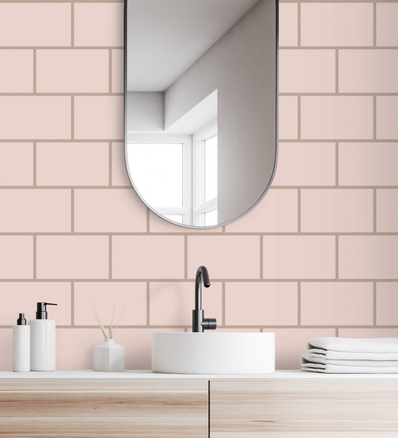 Papel pintado dibujo de azulejos con líneas metalizadas estilo Art Decó  Last Station 681309