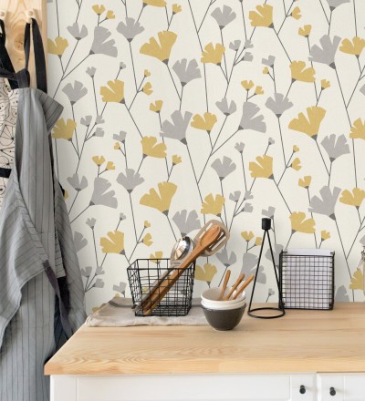 Papel pintado de flores silvestres estilo nórdico Sophie Garden 680923