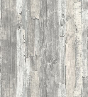 Papel pintado madera desgastada gris claro estilo rústico Antares 453787