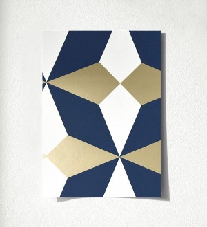 Papel pintado de estrellas grandes con detalles metalizados Luxury Stars 680902