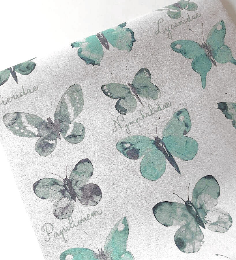 Papel pintado colección de mariposas vintage verde esmeralda Papilio 341954