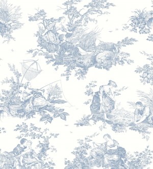 Papel pintado Casadeco Les Belles Toiles de Jouy - 87916217