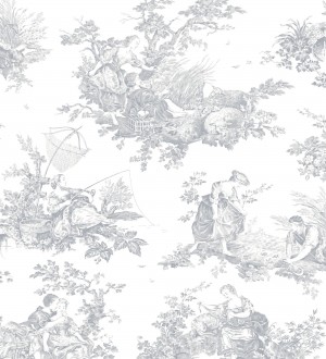 Papel pintado Casadeco Les Belles Toiles de Jouy - 87919103