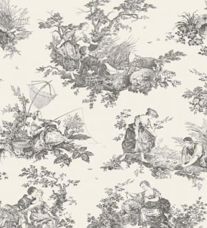 Papel pintado Casadeco Les Belles Toiles de Jouy - 87919612