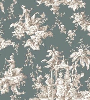 Papel pintado Casadeco Les Belles Toiles de Jouy - 87937511