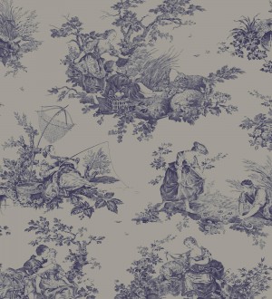 Papel pintado Casadeco Les Belles Toiles de Jouy - 87996706