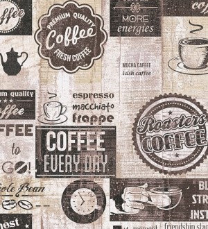 Papel pintado marcas y tipos de café de estilo vintage Roasters Coffee 128295