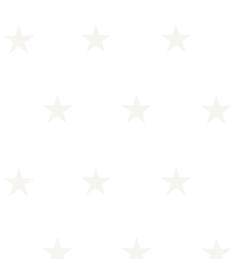 Papel pintado infantil de estrellas color blanco nácar fondo blanco roto mate Keira Stars 128296