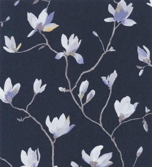 Papel pintado flores de jazmines fondo azul estilo nórdico Jasmine Flowers 128313