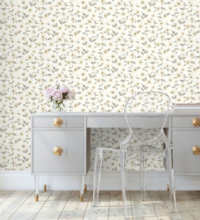 Papel pintado de flores pequeñas estilo Liberty Country Alicia Flowers 128321