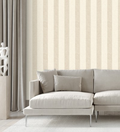 Papel pintado de rayas textiles jaspeadas Leighton Stripes 128380