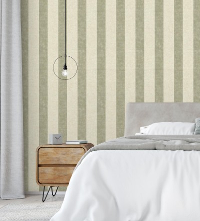Papel pintado de rayas textiles jaspeadas Leighton Stripes 128383