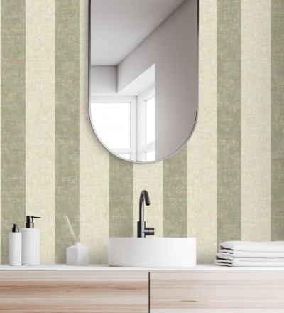 Papel pintado de rayas textiles jaspeadas Leighton Stripes 128383