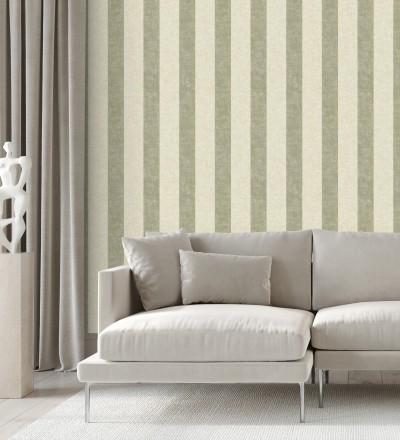 Papel pintado de rayas textiles jaspeadas Leighton Stripes 128383