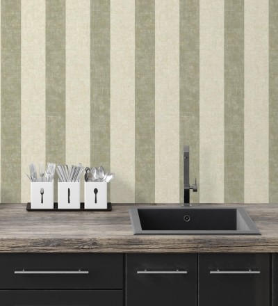 Papel pintado de rayas textiles jaspeadas Leighton Stripes 128383