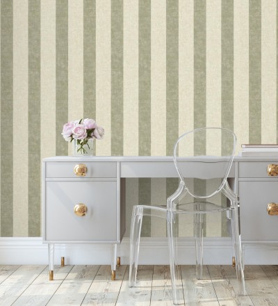Papel pintado de rayas textiles jaspeadas Leighton Stripes 128383