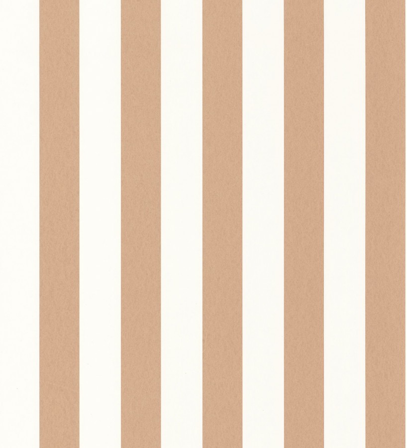 Papel pintado de rayas cobre y blanco Gary Stripes 128387
