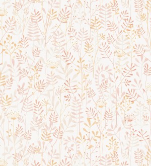 Papel pintado hojas pequeñas tonos coral Litzy 128441