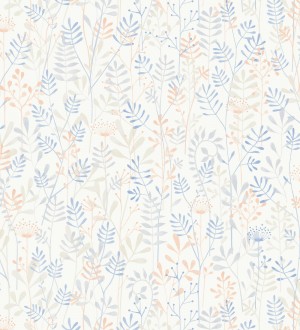 Papel pintado de hojas pequeñas tonos azules Litzy 128442