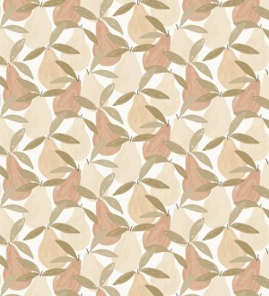 Papel pintado infantil de peras beige y marrones Padua Pears 128445