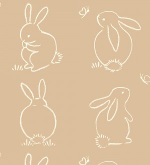 Papel pintado infantil de silueta de conejos Chalk Rabbit 128452