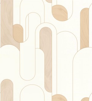 Papel pintado figuras geométricas estilo retro tonos beige Alfie 128461