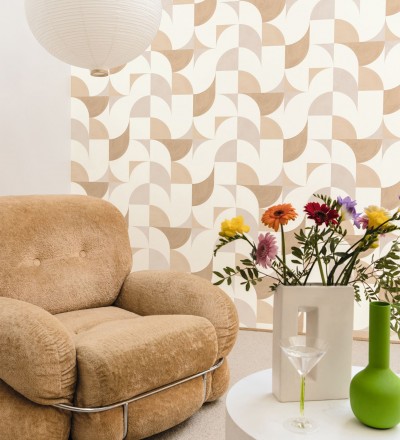Papel pintado de figuras geométricas estilo retro Newman 128469