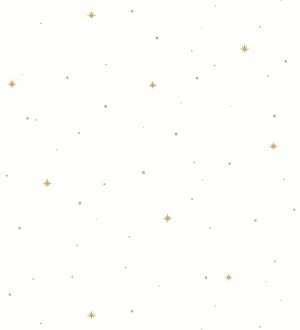 Papel pintado infantil de estrellas color oro fondo blanco Starry Sky 128488