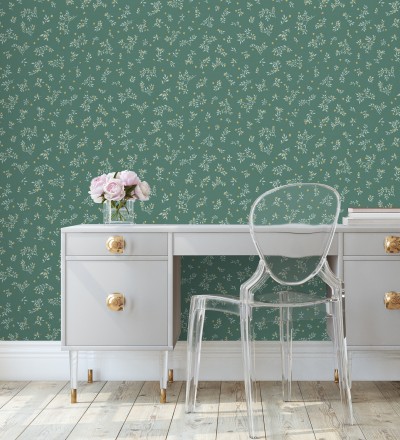 Papel pintado flores pequeñas liberty con textura efecto textil Petite Andrea 128539