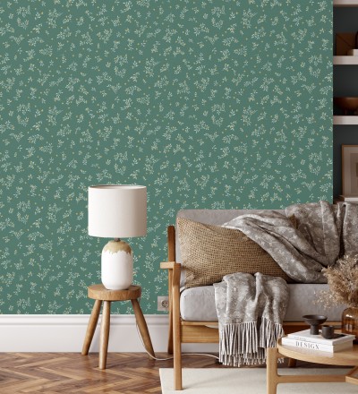 Papel pintado flores pequeñas liberty con textura efecto textil Petite Andrea 128539