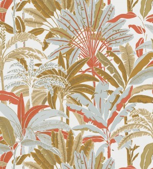 Papel pintado selva tropical con efectos dorados Sarabi 128575