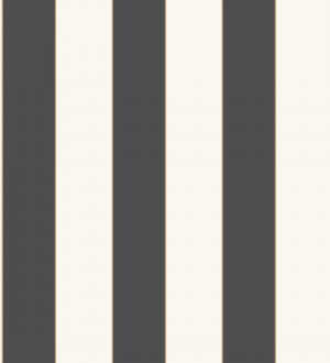 Papel pintado de rayas blancas y negras con líneas finas doradas Diana Stripes 128614
