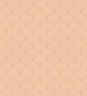 Papel pintado geométrico dorado fondo rosa estilo Art déco Waldorf Astoria 128623