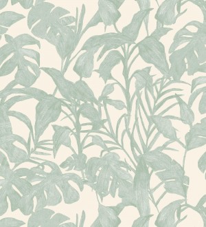 Papel pintado de hojas y plantas verdes tropicales Catia Palms 128636