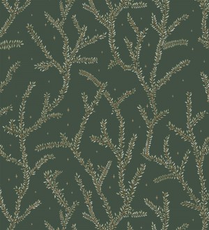 Papel pintado plantas de helechos hojas color verde Canadian Leaves 128698