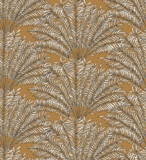 Papel pintado hojas de palmera fondo ocre Johari 128728