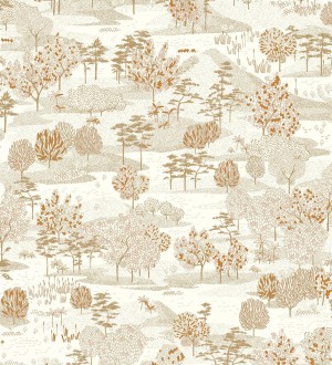 Papel pintado paisaje de árboles color beige Bisantore 128735