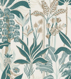 Papel pintado de jungla con plantas exóticas Exotic Jungle 128770